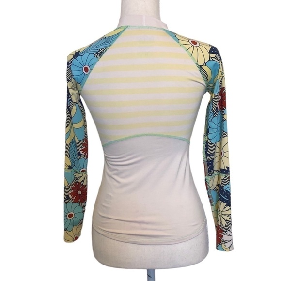 REI CO-OP Rashguard Girls Size Medium (10-12) Red Yellow Multicolor Floral Swim - Picture 2 of 12